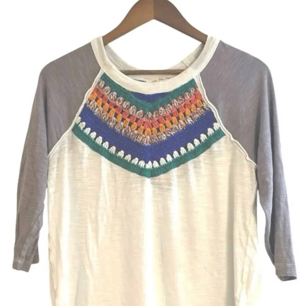Free People We The Free Spring Bound Crochet Detail Top in size Medium.